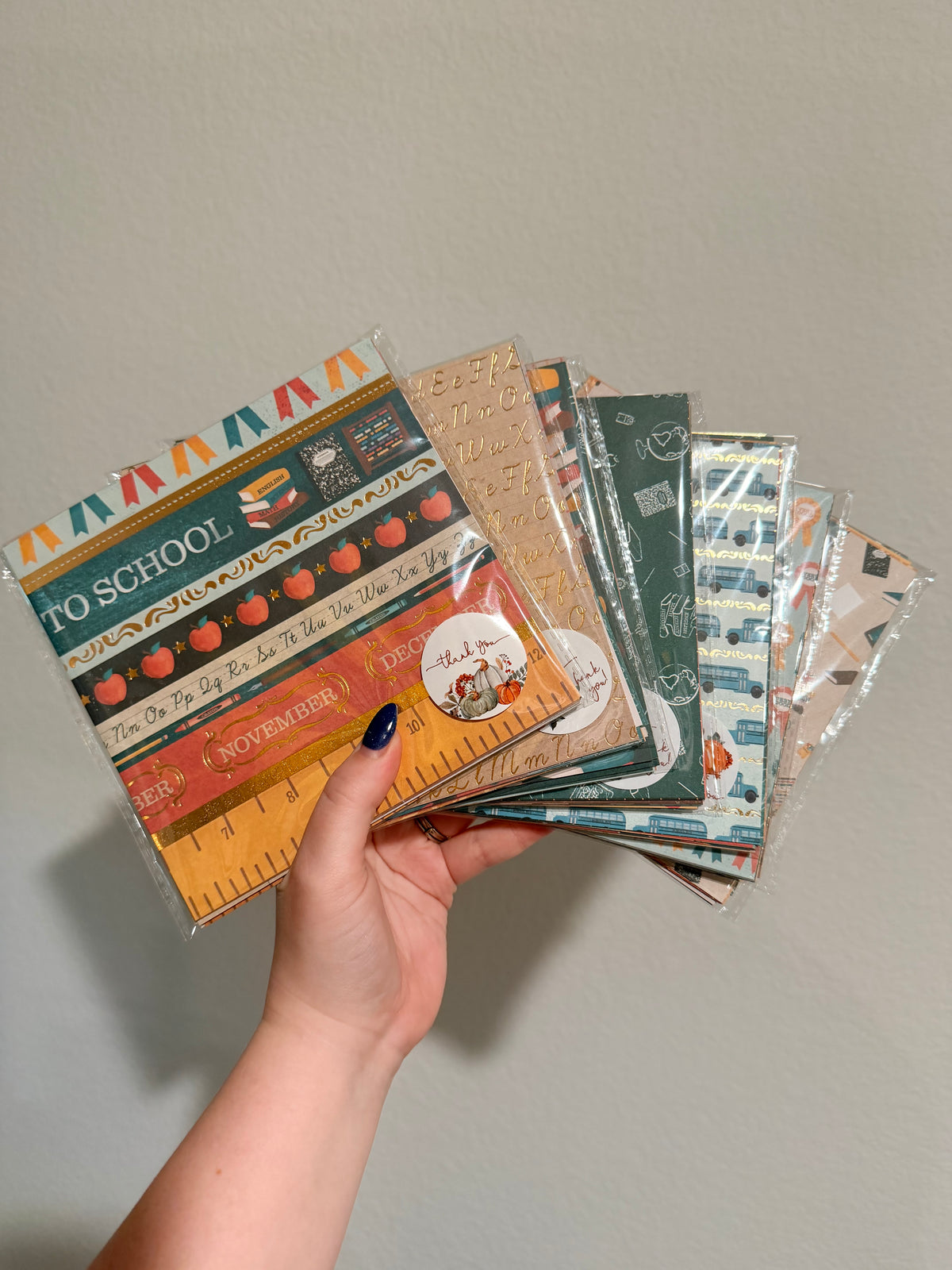 GRAB BAG - 20 6x6 Scrapbook Papers - Back To School, Only 7 Available