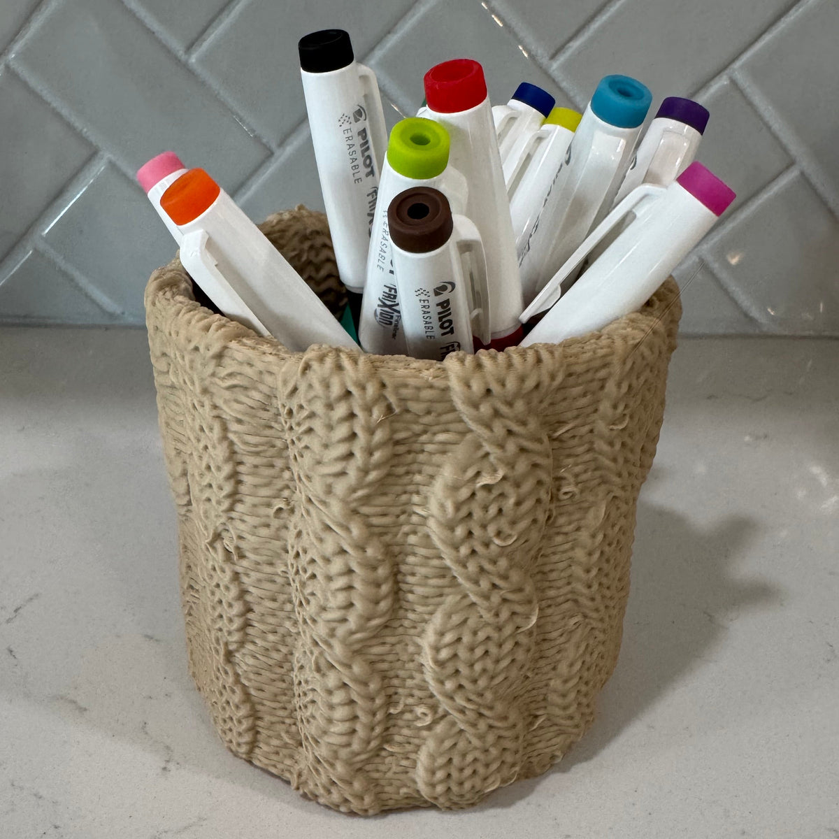 Cable Knit Pen Cup & Organizers | Cozy Collection