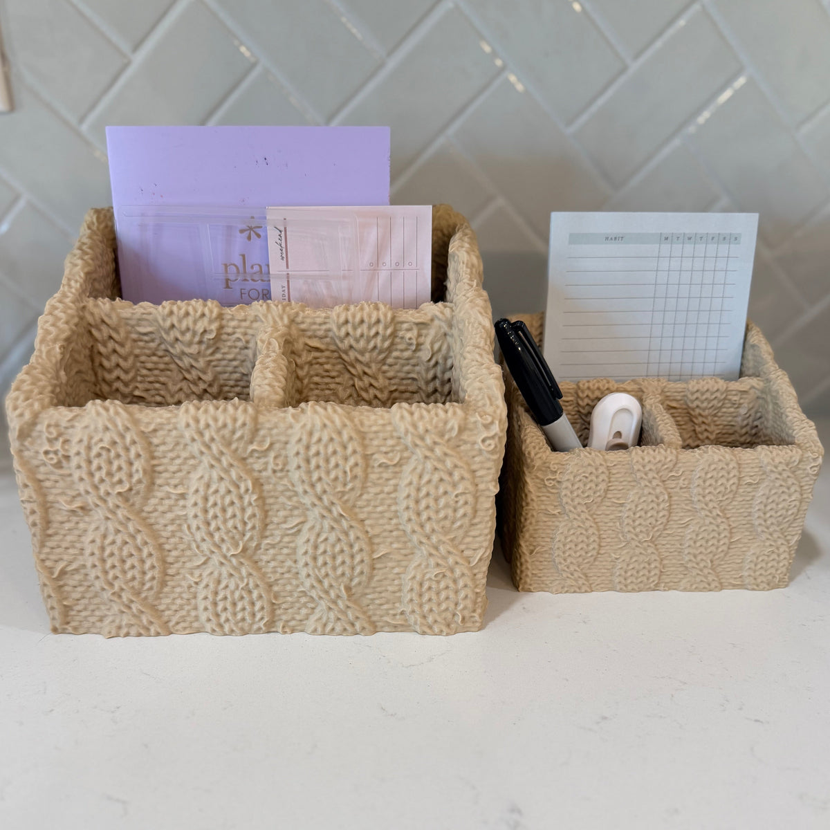Cable Knit Pen Cup & Organizers | Cozy Collection