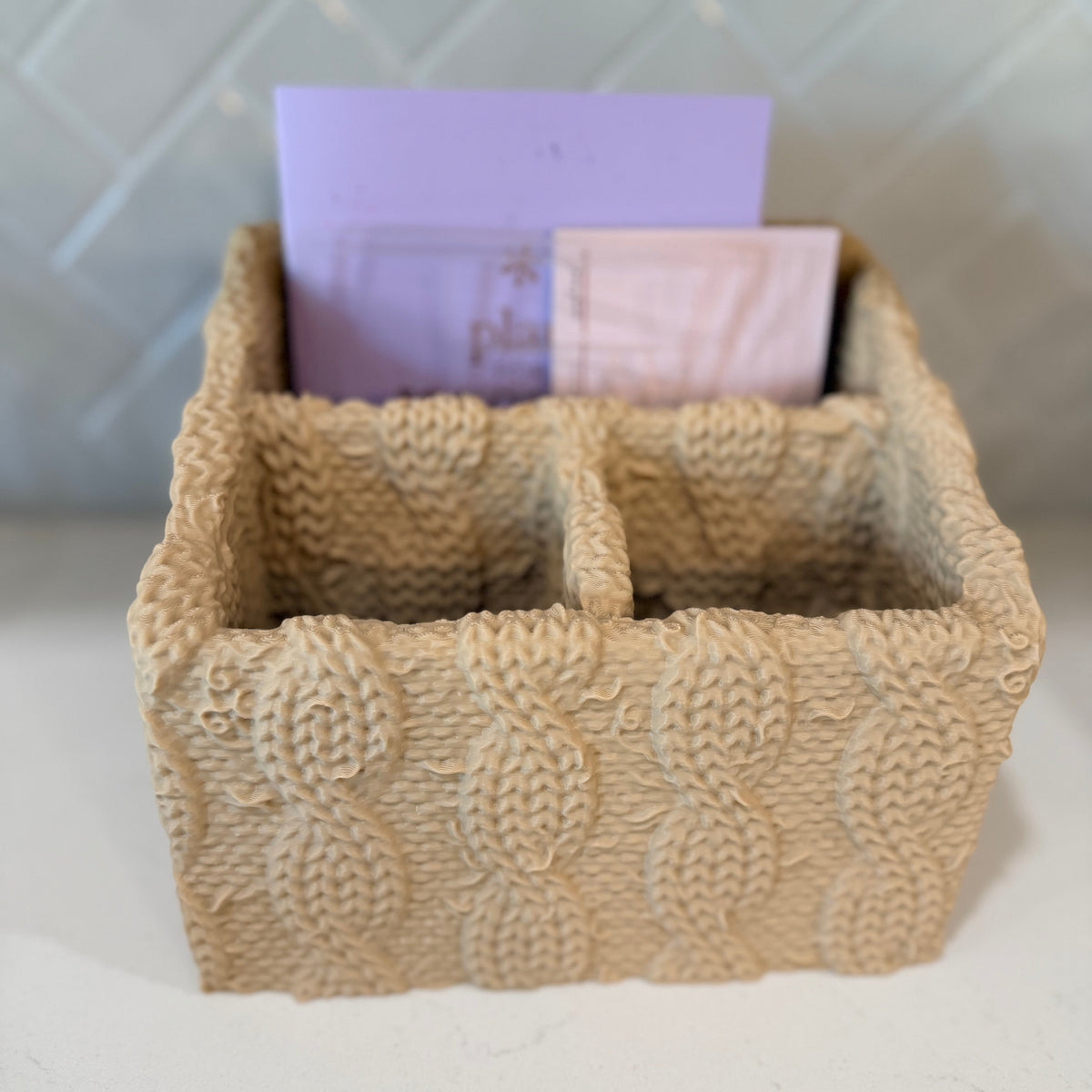 Cable Knit Pen Cup & Organizers | Cozy Collection